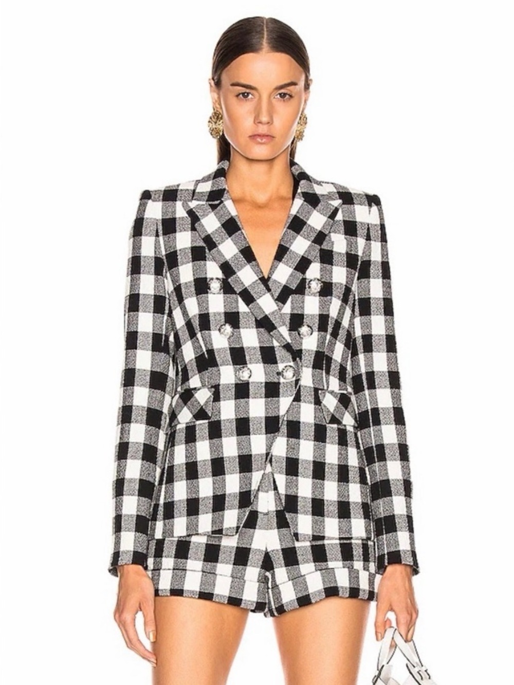 Veronica Beard Miller Check Plaid Dickey Blazer & Carito Shorts Set | 0/00
